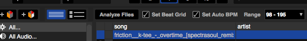 "Set Beatgrid" aktivieren, damit das Beatgrid automatisch während der Analyse gesetzt wird.