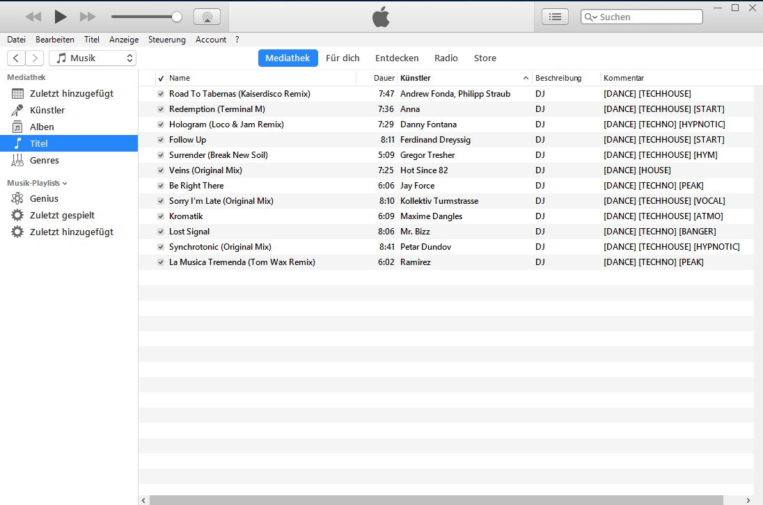 iTunes kann zur Songorganisation genutzt werden