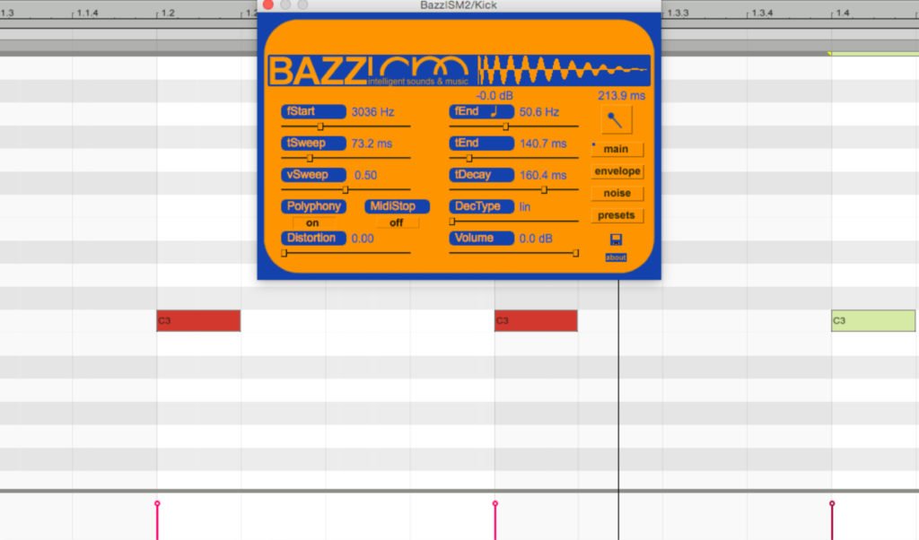 Das Bazzism Drum Synthesizer Plugin.