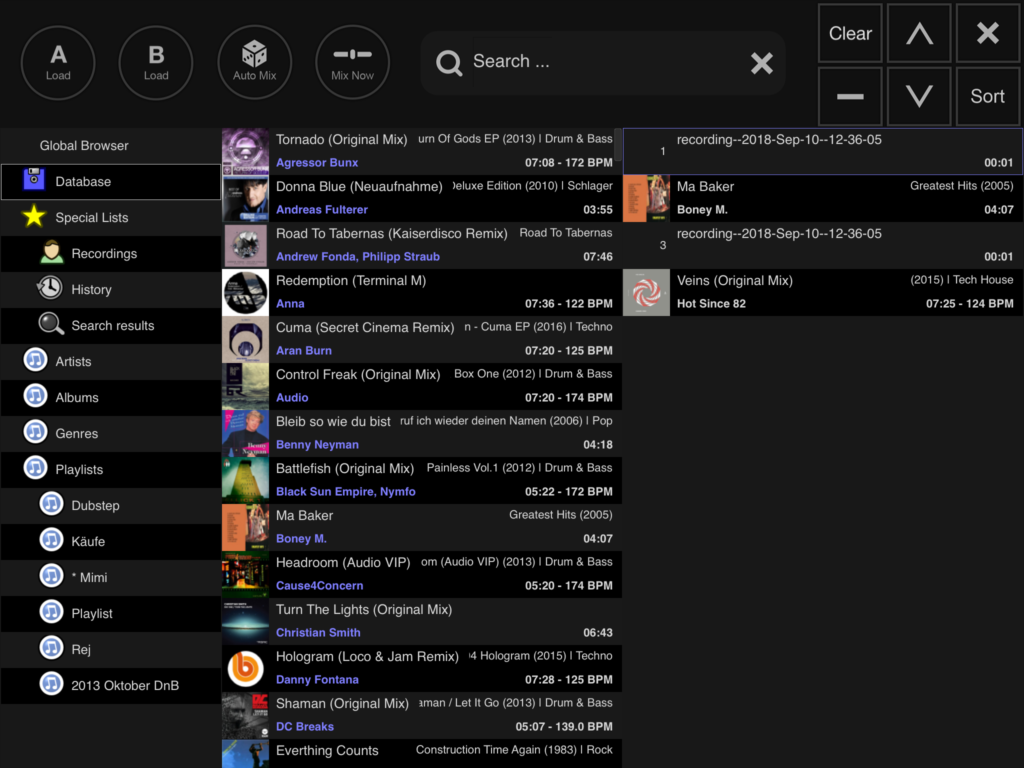 Screenshot der Streaming-Dienste.