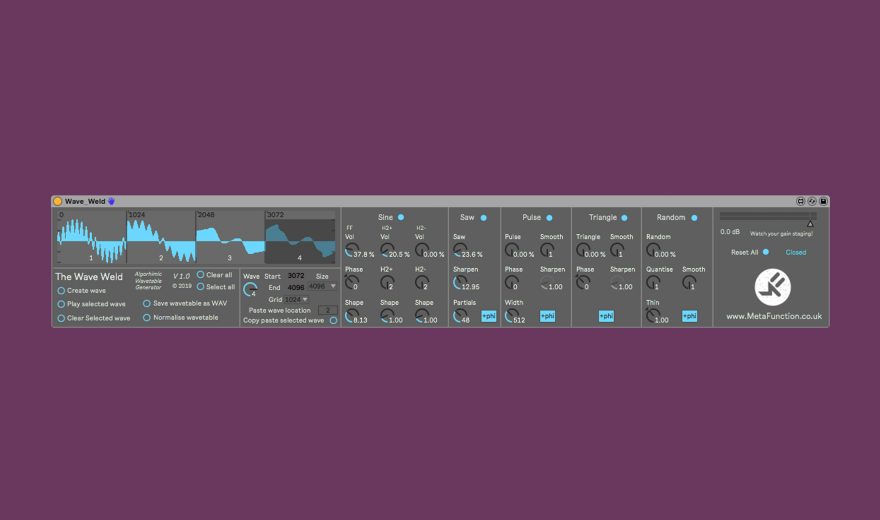 Das kostenlose Wave Welt generiert in Ableton Live Wavetables