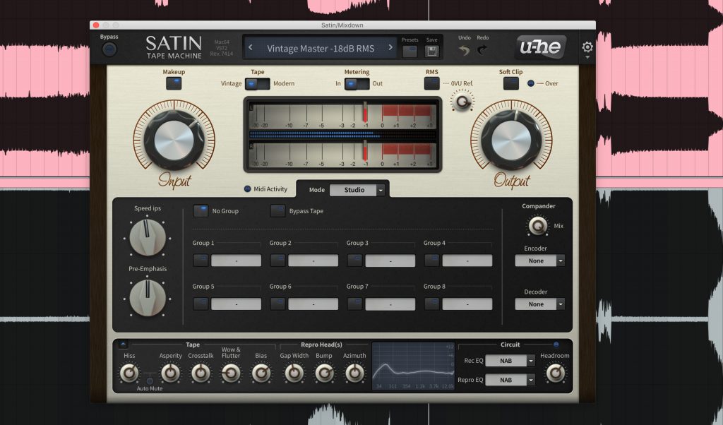 Techno-Mastering: U-He Satin Bandmaschine.