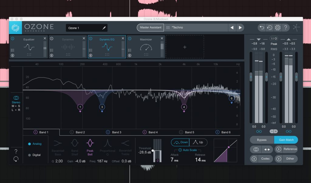 Das Mastering Plugin Ozone 8 von iZotope.