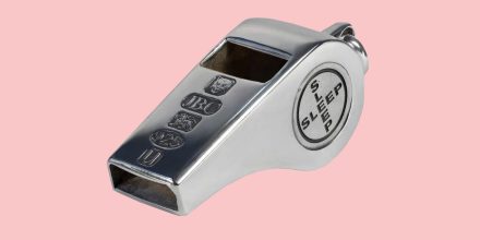 Silberne Rave-Trillerpfeife von Gabber Eleganza