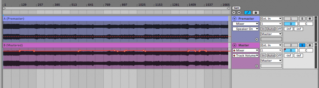 DJ-Set Mastering: Lautstärke anpassen.