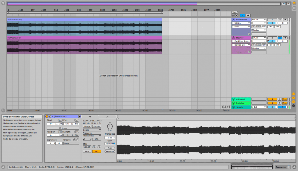 DJ-Set Mastering: Den Mix importieren.