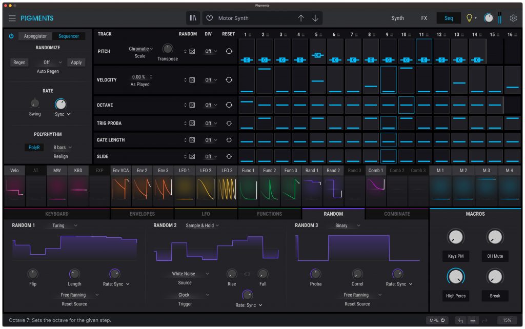 Arturia Pigments 3 Test Sequencer.