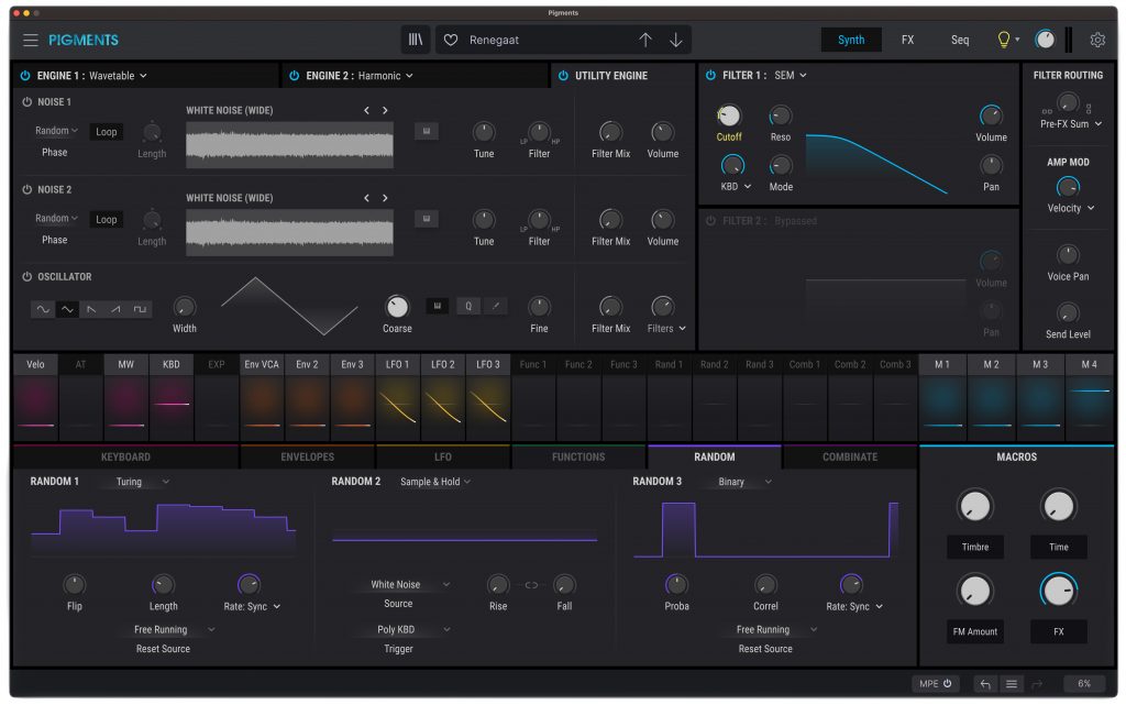 Arturia Pigments 3 Test Utility Engine.