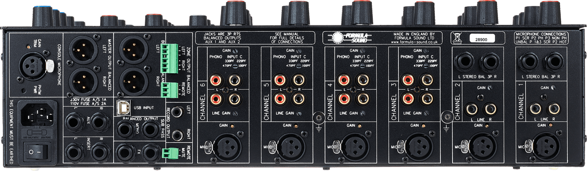  Formula Sound NN-106 Anschlüsse.