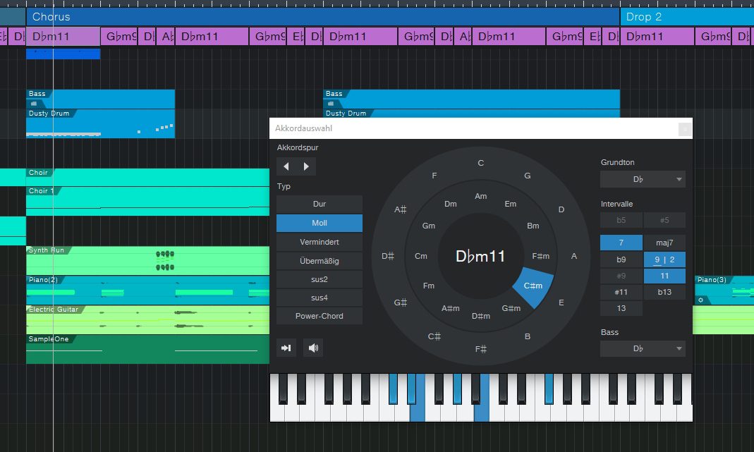  Studio One 5 Professional Chord Track und Chord Selector.