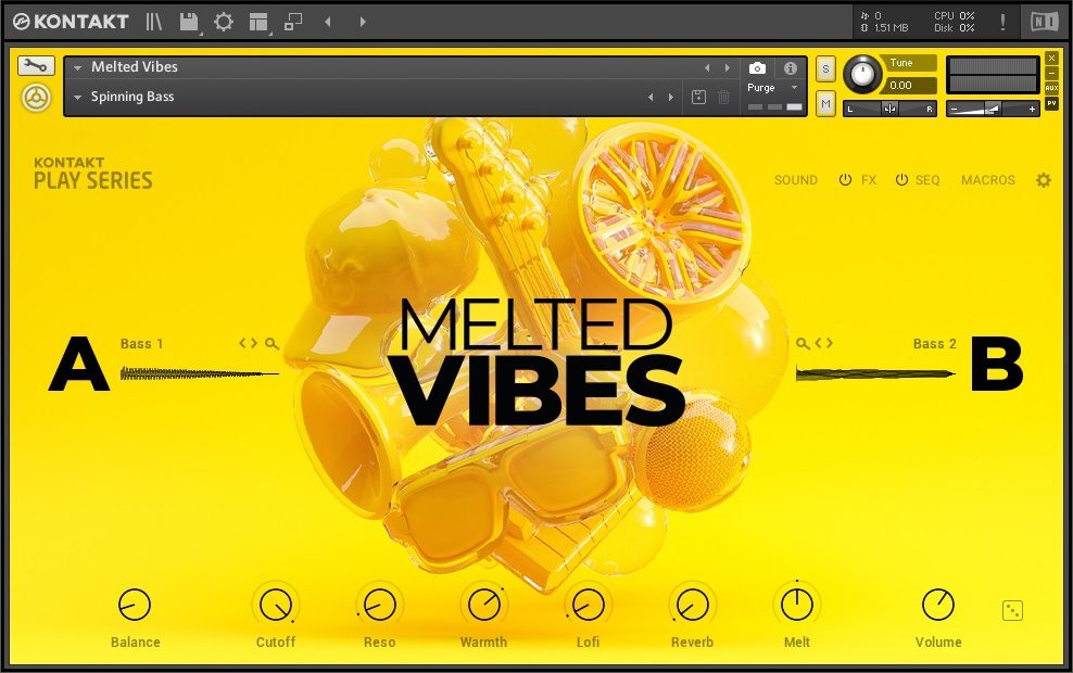 Native Instruments Komplete 14 Collector’s Edition Melted Vibes Bedienoberfläche.
