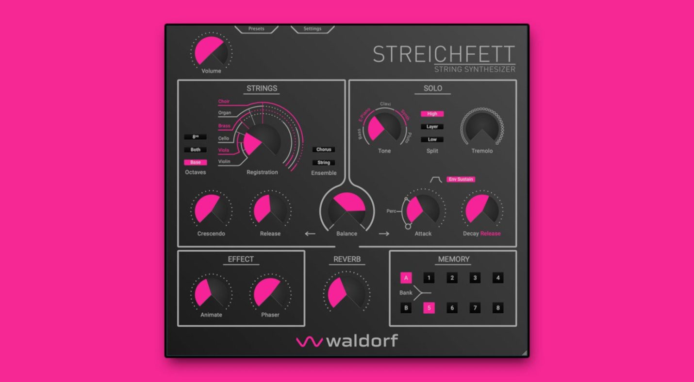 Waldorf Streichfett String Synthesizer ab sofort als Plugin für 33 €