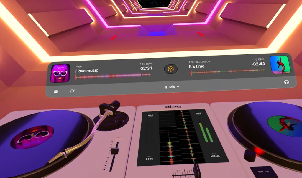 Algoriddim djay AppleMusicIntegration und App für Apple Vision Pro
