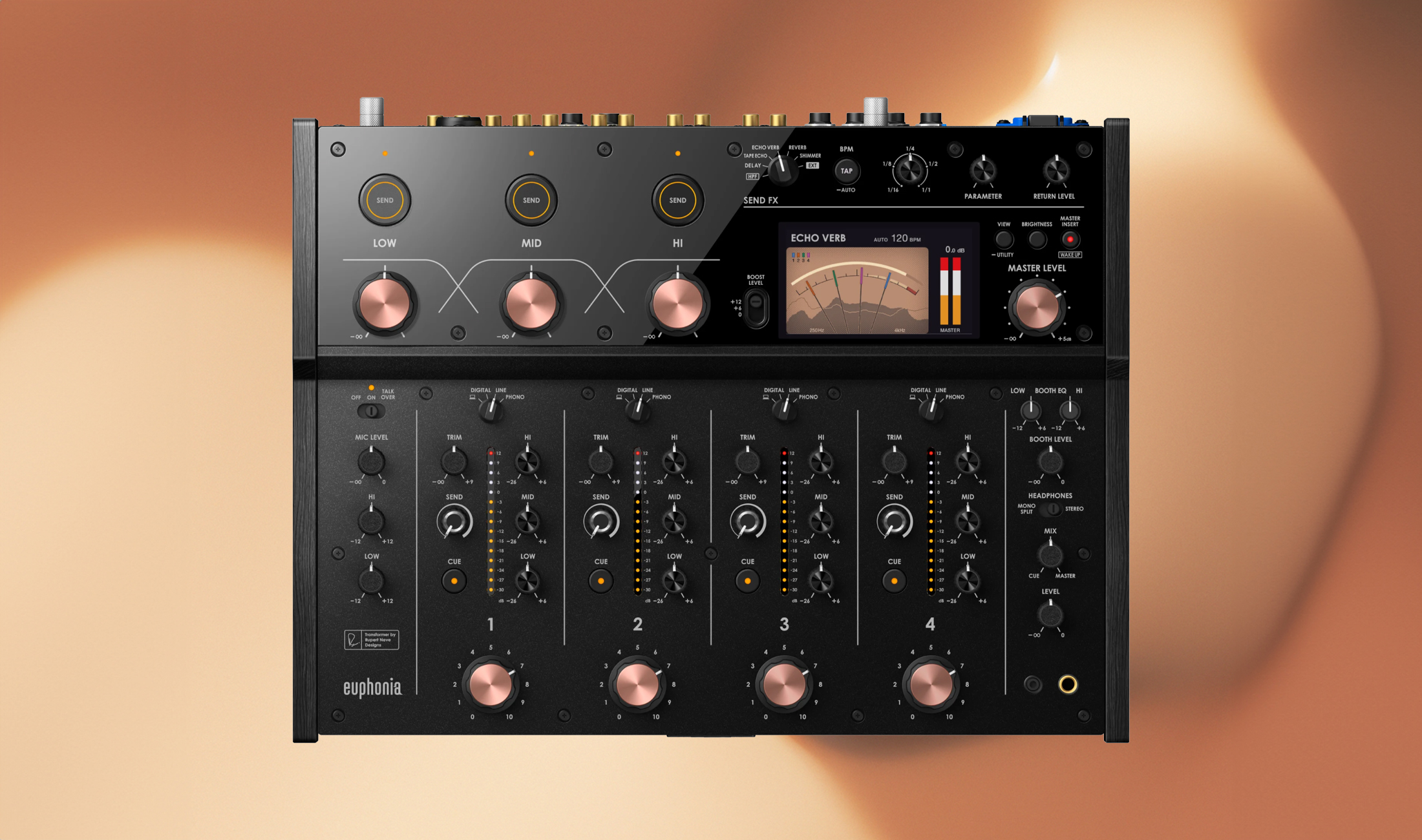 Der neue Vierkanal Rotary Mixer AlphaTheta euphonia.