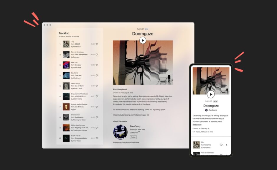 Bandcamp führt Playlists in der Beta-Version ein