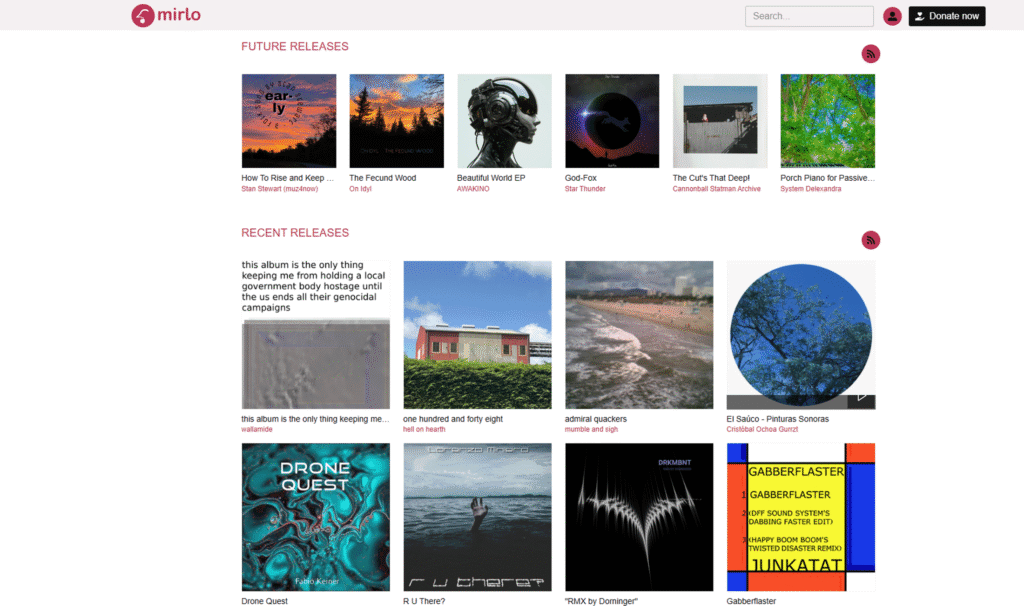 Bandcamp Alternative: Mirlo